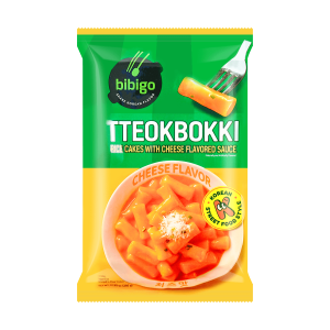 4Packs BIBIGO, Tteokbokki Pouch Cheese Flavor 360g*4Packs, Street Food, Fast Food, Bitesized Food, Cheesy Tteokbokki, Preserved Snack, Precooked Food, Korean Tteokbokki, Rice Cake Stick, Food Lovers, Snack Enthusi