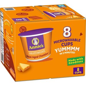 Annie's Real Aged Cheddar Microwave Mac & Cheese with Organic Pasta, 8 Ct, 2.01 OZ Cups