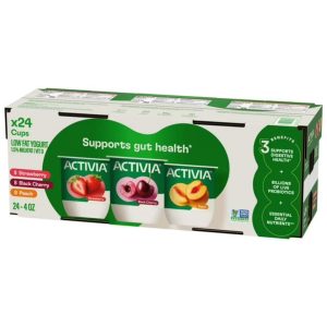 Activia Probiotic Lowfat Yogurt Variety Pack, 4 oz., 24 ct.