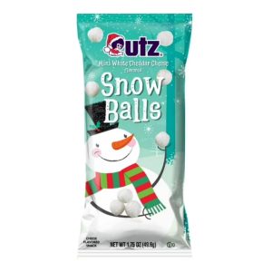 Utz Snow Balls Mini White Cheddar Cheese Balls 1.75 oz (6 Pack) ?C Festive Holiday Snack, Crunchy White Cheddar Puffs, Limited Edition Winter Treat