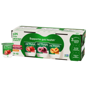 4 pack-Activia Probiotic Lowfat Yogurt Variety Pack, 4 oz., 24 ct.